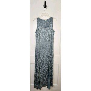 SAMPLE Spencer Alexis Y2K Maxi Dress Size 10 Blue Victorian Floral Jacquard